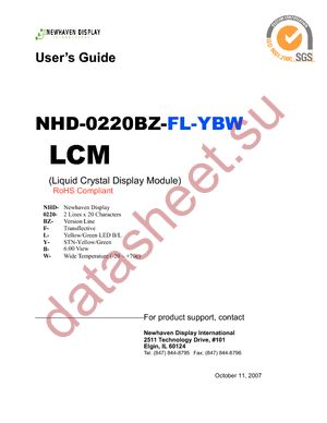 NHD-0220BZ-FL-YBW datasheet  